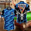 BlueJose Billiards Ball 8 Camo Skull Rack Balls Dark Gothic Graphic Customized Name, Team Name 3D Shirt (6 Colors)