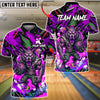 BlueJose Bowling And Pins Angry Wolf Strike Ball Graffiti Street Style Graphic Customized Name, Team Name 3D Shirt (4 Colors)