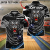 BlueJose Bowling And Pins Fierce Tiger Strike Ball Power Claw Graphic Customized Name, Team Name 3D Shirt (6 Colors)