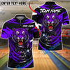 BlueJose Bowling And Pins Fierce Tiger Strike Ball Power Claw Graphic Customized Name, Team Name 3D Shirt (6 Colors)