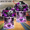 BlueJose Bowling And Pins Neon Skull Electric Energy Bowling Ball Dark Graphic Customized Name, Team Name 3D Shirt (4 Colors)