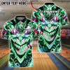 BlueJose Bowling And Pins Neon Joker Skull Graffiti Strike Ball Chaos Customized Name, Team Name 3D Shirt (4 Colors)