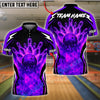 BlueJose Bowling And Pins Fire Strike Ball Explosion Pins Power Graphic Customized Name, Team Name 3D Shirt (4 Colors)