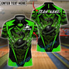 BlueJose Bowling And Pins Snake Strike Ball Lightning Coil Power Graphic Customized Name, Team Name 3D Shirt (4 Colors)