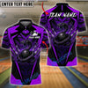BlueJose Bowling And Pins Snake Strike Ball Lightning Coil Power Graphic Customized Name, Team Name 3D Shirt (4 Colors)