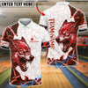 BlueJose Bowling And Pins Wolf Fierce Ice Animal Graphic Customized Name, Team Name 3D Shirt (4 Colors)