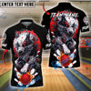 BlueJose Bowling And Pins Wolf With Dragon Pattern Customized Name And Team Name 3D Shirt (4 Colors)