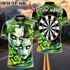 BlueJose Darts Gothic Mask Roses Dartboard Art Multicolor Options Personalized Name Shirt (4 Colors)