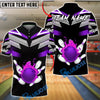 BlueJose Bowling & Pins Fire Ball Strike Black Customized Name, Team Name 3D Shirt (4 Colors)
