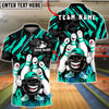 BlueJose Bowling & Pins Funny Pin Characters Urban Graffiti Style Customized Name, Team Name 3D Shirt (6 Colors)