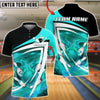BlueJose Bowling & Pins Fire Strike Swirl Design Customized Name, Team Name 3D Shirt (4 Colors)