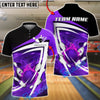 BlueJose Bowling & Pins Fire Strike Swirl Design Customized Name, Team Name 3D Shirt (4 Colors)