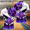 BlueJose Bowling & Pins Fire Storm Strike Customized Name, Team Name 3D Shirt (4 Colors)