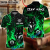 BlueJose Billiards 8 Ball Flame Flower Wolf Personalized Name Shirt (4 Colors)