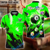 BlueJose Billiards 8-Ball Flaming Grunge Personalized Name, Team Name Unisex Shirt (6 Colors)
