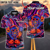 BlueJose Darts Neon Psychedelic Abstract Design Multicolor Options Personalized Name Shirt (4 Colors)