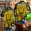 BlueJose Billiards 8 Ball Fire Lion USA Flag Personalized Name, Team Name Unisex Shirt (6 Colors)