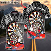 BlueJose Darts Cartoon Dartboard Honeycomb Pattern Multicolor Options Personalized Name Shirt (4 Colors)