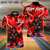 BlueJose Bowling Gorilla Lightning Strike Customized Name, Team Name 3D Shirt (4 Colors)