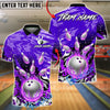 BlueJose Bowling And Pins Silver Flame Strike Explosion Customized Name, Team Name 3D Shirt (4 Colors)