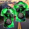 BlueJose Darts Reaper Ghost Skull Personalized Name, Team Name Unisex Shirt (4 Colors)