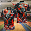 BlueJose Bowling And Pins Viking Fiery Warrior Customized Name, Team Name 3D Shirt (4 Colors)