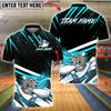 BlueJose Bowling & Pins Black Abstract Design Customized Name, Team Name 3D Shirt (4 Colors)