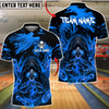 BlueJose Bowling & Pins Grim Reaper Fire Dark Fantasy Design Customized Name, Team Name 3D Shirt (4 Colors)
