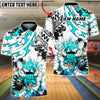 BlueJose Bowling & Pins Angry Bull Fire Tribal Art  Customized Name, Team Name 3D Shirt (4 Colors)