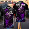 BlueJose Darts Dark Skull Cracked Dartboard Gothic Fire Art Multicolor Options Personalized Name Shirt (4 Colors)