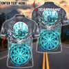 BlueJose Darts Fire Skull Hand Mark Multicolor Options Personalized Name Shirt (4 Colors)