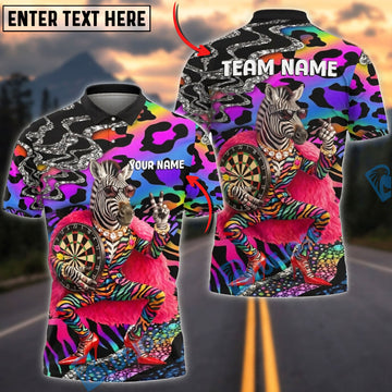 BlueJose Darts Funny Fashion Zebra Rainbow Leopard Personalized Name Shirt