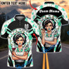 BlueJose Darts Retro Pinup Lady Floral Dartboard Personalized Name, Team Name Unisex Shirt (6 Colors)