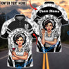 BlueJose Darts Retro Pinup Lady Floral Dartboard Personalized Name, Team Name Unisex Shirt (6 Colors)