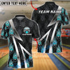 BlueJose Bowling And Pins Fire Ball Pattern Customized Name, Team Name 3D Shirt (4 Colors)