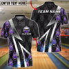BlueJose Bowling And Pins Fire Ball Pattern Customized Name, Team Name 3D Shirt (4 Colors)