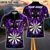 BlueJose Darts Gothic Skull Butterfly Dartboard Multicolor Options Personalized Name Shirt (4 Colors)