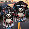 BlueJose Darts Patriotic Cute Panda Dartboard Fireworks American Flag Personalized Name Shirt