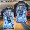 BlueJose Bowling & Pins Grim Reaper Skull Smoke Customized Name, Team Name 3D Shirt (4 Colors)