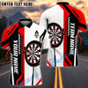 BlueJose Darts Geometric Stripe Dartboard Personalized Name, Team Name Unisex Shirt (4 Colors)