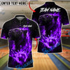 BlueJose Bowling And Pins Flame Tiger Spirit Strike Customized Name, Team Name 3D Shirt (4 Colors)