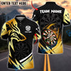 BlueJose Darts Wolf Gold Black Dartboard Graphic Personalized Name, Team Name Unisex Shirt (6 Colors)