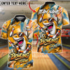BlueJose Bowling And Pins Shark Cool Ocean Graffiti Design Customized Name, Team Name 3D Shirt (4 Colors)