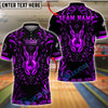 BlueJose Bowling And Pins King Gold Crown Royal Style Customized Name, Team Name 3D Shirt (6 Colors)