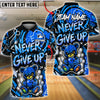 BlueJose Bowling And Pins Punk Teddy Bear Never Give Up Graffiti Customized Name, Team Name 3D Shirt (4 Colors)