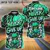 BlueJose Bowling And Pins Punk Teddy Bear Never Give Up Graffiti Customized Name, Team Name 3D Shirt (4 Colors)