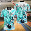 BlueJose Bowling And Pins Fire Dragon Bold Flame Artwork Customized Name, Team Name 3D Shirt (6 Colors)