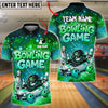 BlueJose Bowling And Pins Cartoon Galaxy Neon Funny Driving Ball Customized Name, Team Name 3D Shirt (4 Colors)