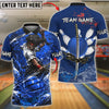 BlueJose Bowling And Pins Afro Samurai Warrior Katana Slash Blood Design Customized Name, Team Name 3D Shirt (4 Colors)