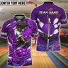 BlueJose Bowling And Pins Afro Samurai Warrior Katana Slash Blood Design Customized Name, Team Name 3D Shirt (4 Colors)